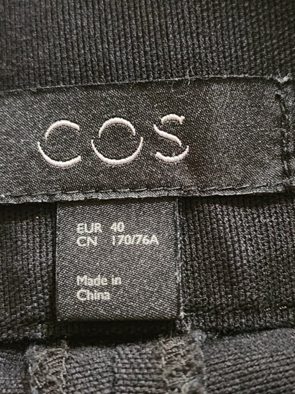 COS Black Cotton Stretch Ponte Knit Snap Side Wide Leg Crop - Picture 8 of 9